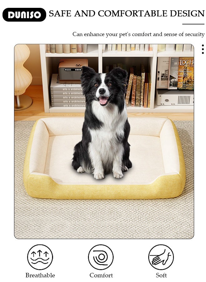 DUNISO Dog Bed for Small Medium Dogs and Cats, Washable Rectangle Pet Bed Anti-Slip Waterproof Dog Cushion Warming Cozy Anti Anxiety Dog Mat Kennel Pad - Image 5
