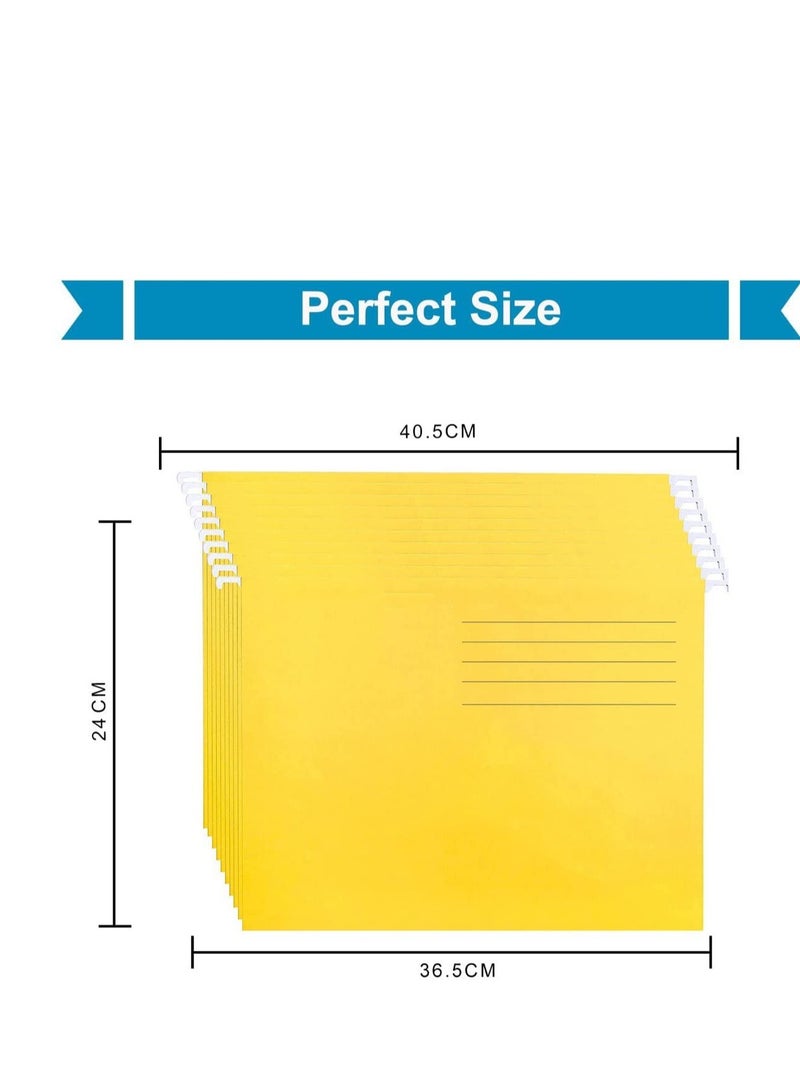 MARKQ حافظات ملفات معلقة، عبوة من 10 ملفات تعليق صفراء لخزائن الملفات، تنظيم المدرسة والمنزل والعمل والمكتب - Image 2