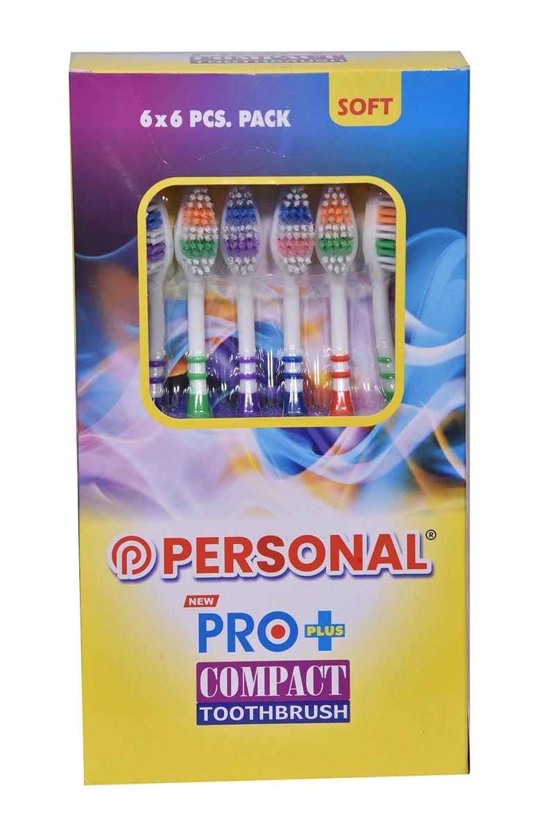 personal فرشاة أسنان يدوية شخصية جديدة مدمجة ناعمة تصل إلى جميع المناطق الحرجة للبالغين، 36 قطعة - Image 1