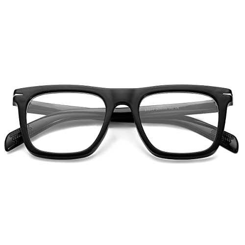 JOVAKIT Square Frame Glasses for Women Men Non-prescription Clear Lens Eyeglasses Anti-Blue Light Lens Eyewear (Black) - Image 3