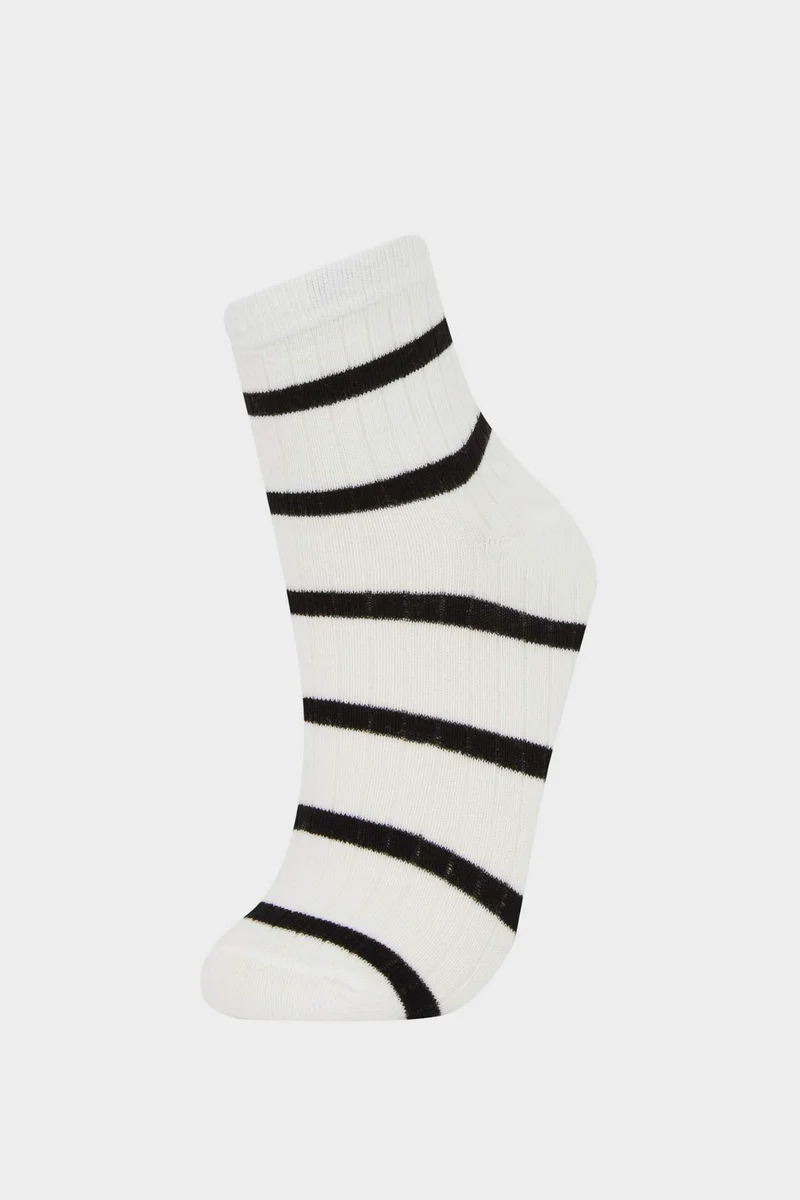 Defacto  Woman Striped 5 Piece Cotton Short Socks for Women | Best Price UAE