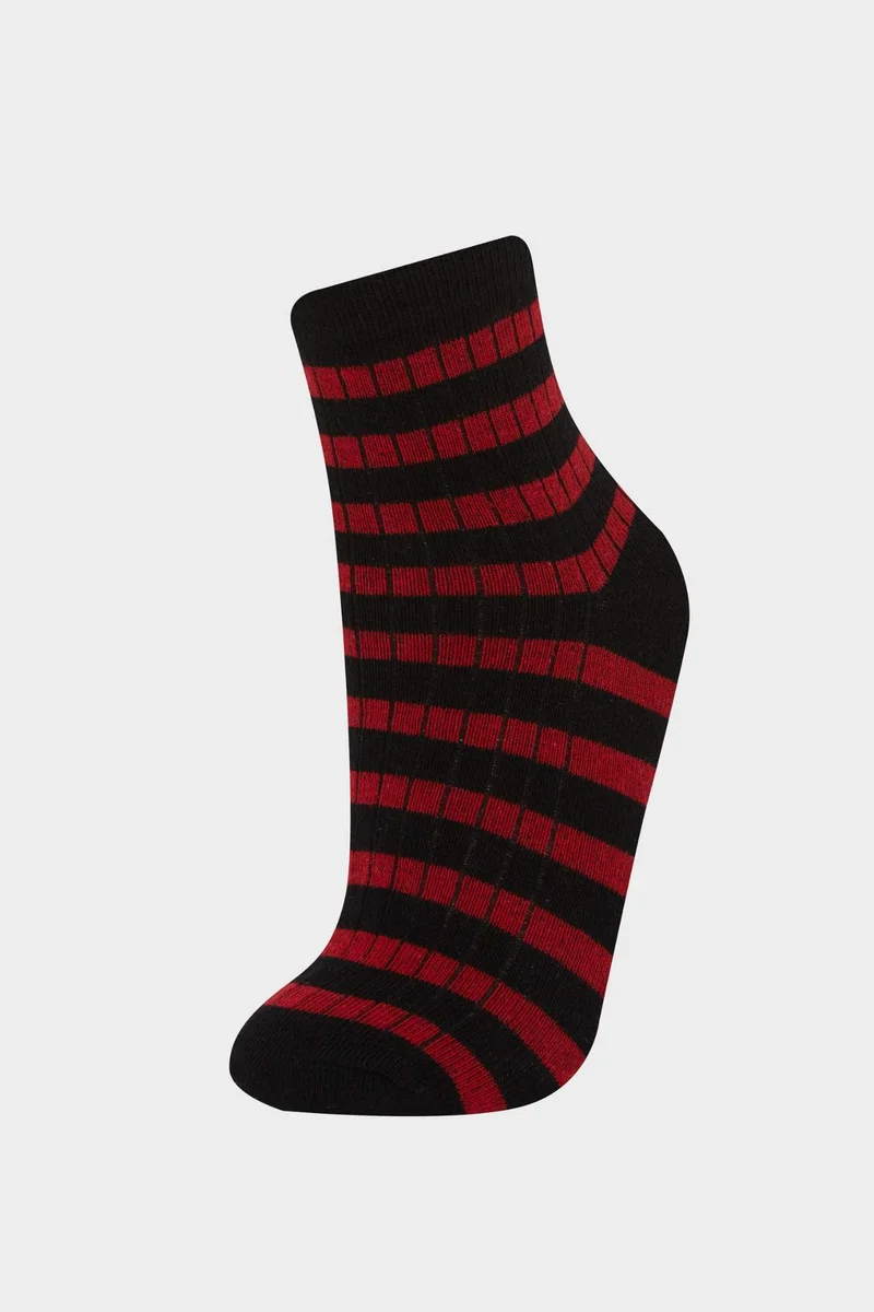 Defacto  Woman Striped 5 Piece Cotton Short Socks for Women | Best Price UAE