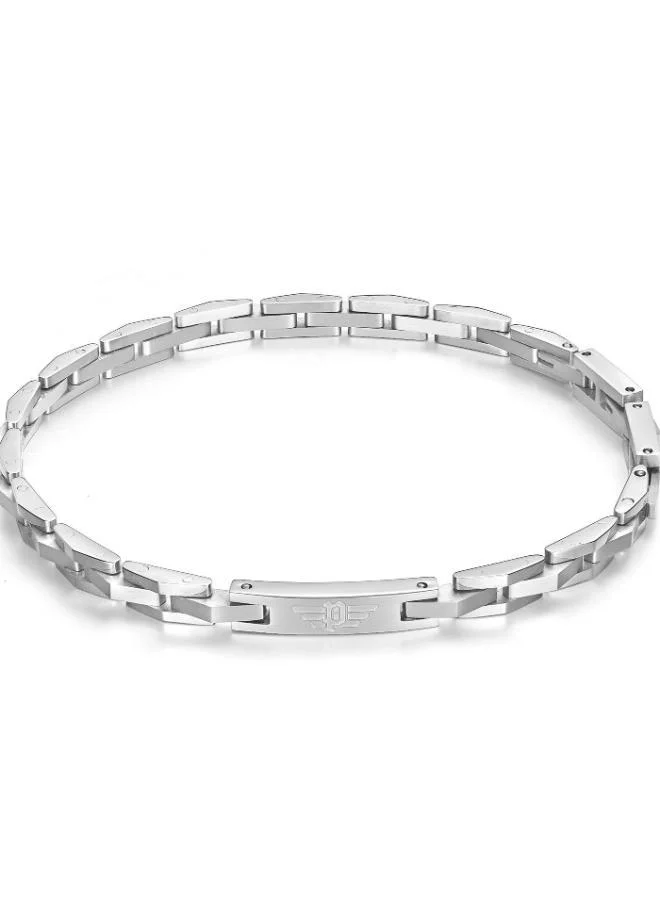 POLICE Coil Silver Stainless Steel Bracelet for Men 205mm