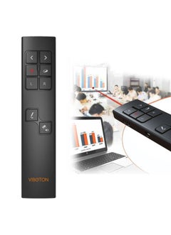 VIBOTON PP930 2.4GHz Multimedia Presentation Remote PowerPoint Clicker Wireless Presenter Handheld Controller Flip Pen, Control Distance: 30m(Black)