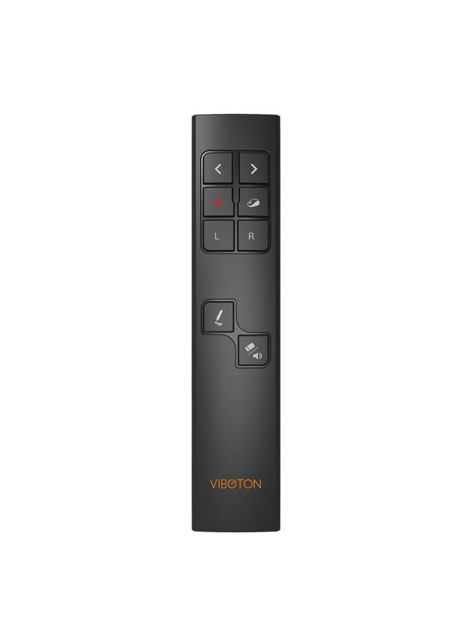 BURAQ - VIBOTON PP930 2.4GHz Multimedia Presentation Remote PowerPoint Clicker Wireless Presenter Handheld Controller Flip Pen, Control Distance: 30m(Black) - Image 1