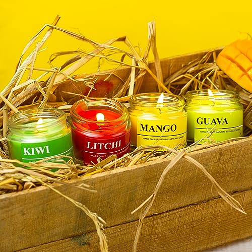 AURA DECOR AuraDecor Fragrance Soy Wax Jar Candle || Summer Special || Fruity Fragrance || Soy Wax || Handpoured || Votive Candle || Burning Time 20 Hours Each || Mango, Litchi, Guava, Kiwi (Pack of 8) - Image 5