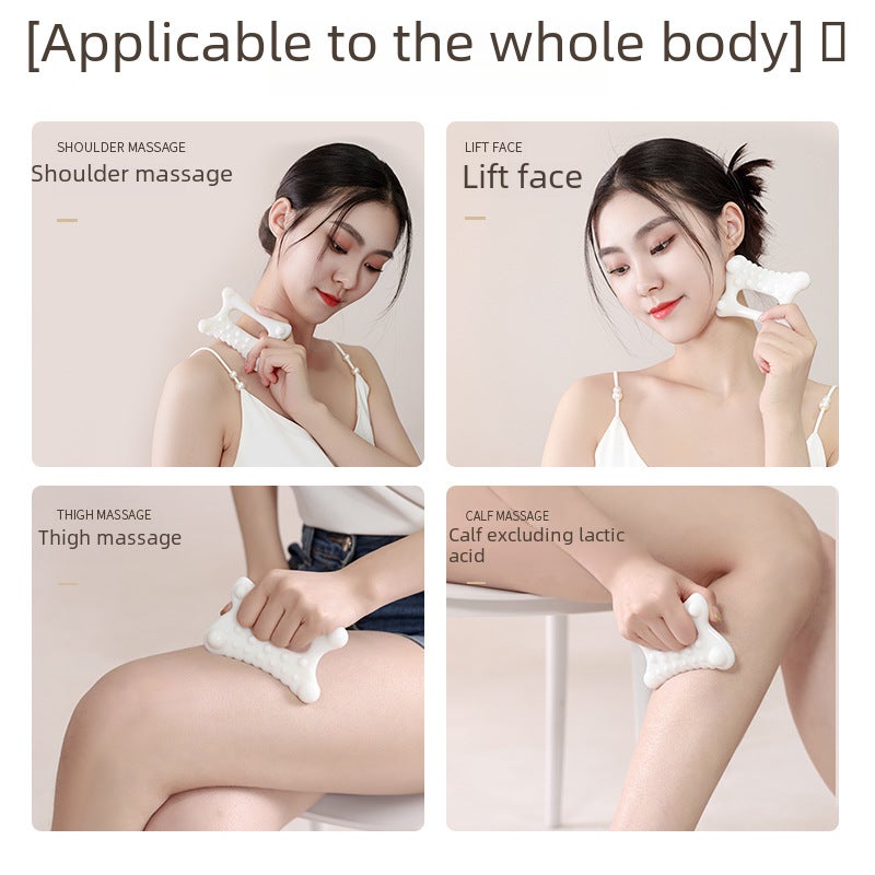 Facial Tendon Pulling Board Stick, Facial Lifting and Tightening Beauty Instrument, Back Opening, Calf, Whole Body Relaxation, Head Comb Massager(Exquisite Boxed +10ml Rose Essential Oil + Facial Acupoints) - Image 4