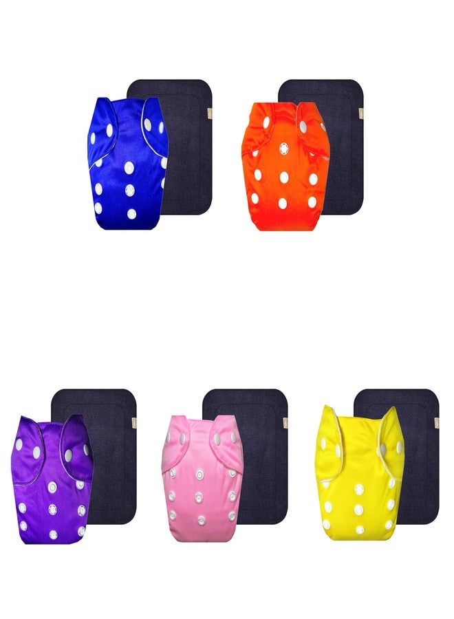 Dumbledo Lite Cloth Diaper with Black Insert (Pack of 5) | Hypoallergenic | 6-Layer Absorbent Pad | Travel Friendly | Designed by Moms | 3 Months - 2 Years | Unisex Baby - Image 1