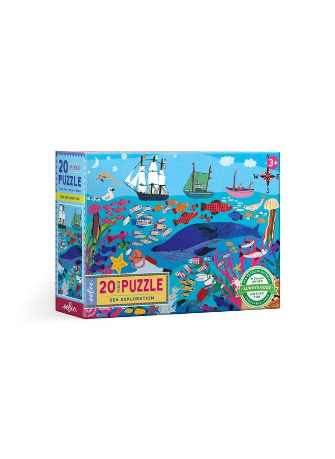 eeboo : Sea Exploration 20 Piece Big Puzzle, Perfect Project For Little Hands, Aids In Development Of Pattern, Shape, And Color Recognition, Offers Children A Challenge, Perfect For Ages 3 And Up  - Image 1