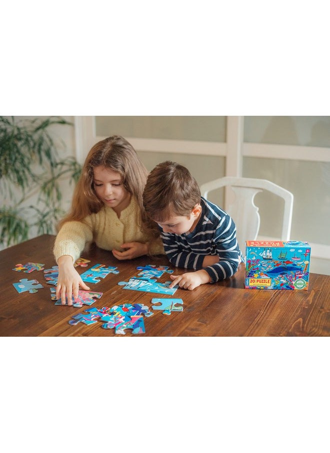eeboo : Sea Exploration 20 Piece Big Puzzle, Perfect Project For Little Hands, Aids In Development Of Pattern, Shape, And Color Recognition, Offers Children A Challenge, Perfect For Ages 3 And Up  - Image 5
