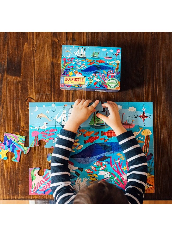 eeboo : Sea Exploration 20 Piece Big Puzzle, Perfect Project For Little Hands, Aids In Development Of Pattern, Shape, And Color Recognition, Offers Children A Challenge, Perfect For Ages 3 And Up  - Image 4
