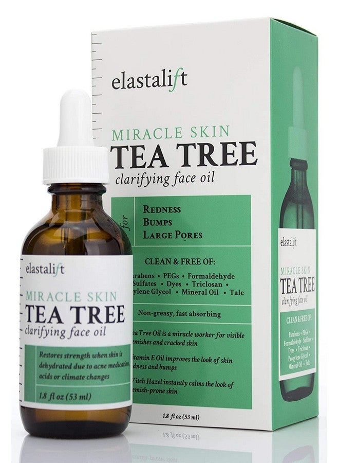 Elastalift Tea Tree Oil Facial Spot Treatment W/Witch Hazel Clarifying Tea Tree Oil For Face Helps Target Redness, Acne, Bumps, Dry Itchy Skin, & Large Pores. Non-Irritating Formula, 1.8 Fl Oz - Image 1