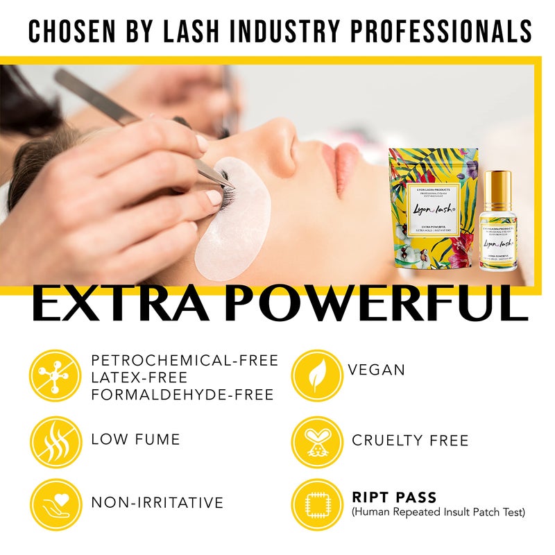 Lyon lash غراء تمديد الرموش القوي للغاية - غراء ليون لاش 5 مل | وقت جفاف 1-2 ثانية | احتفاظ لمدة 6-8 أسابيع | لوازم لاصقة سوداء للاستخدام المهني - Image 4