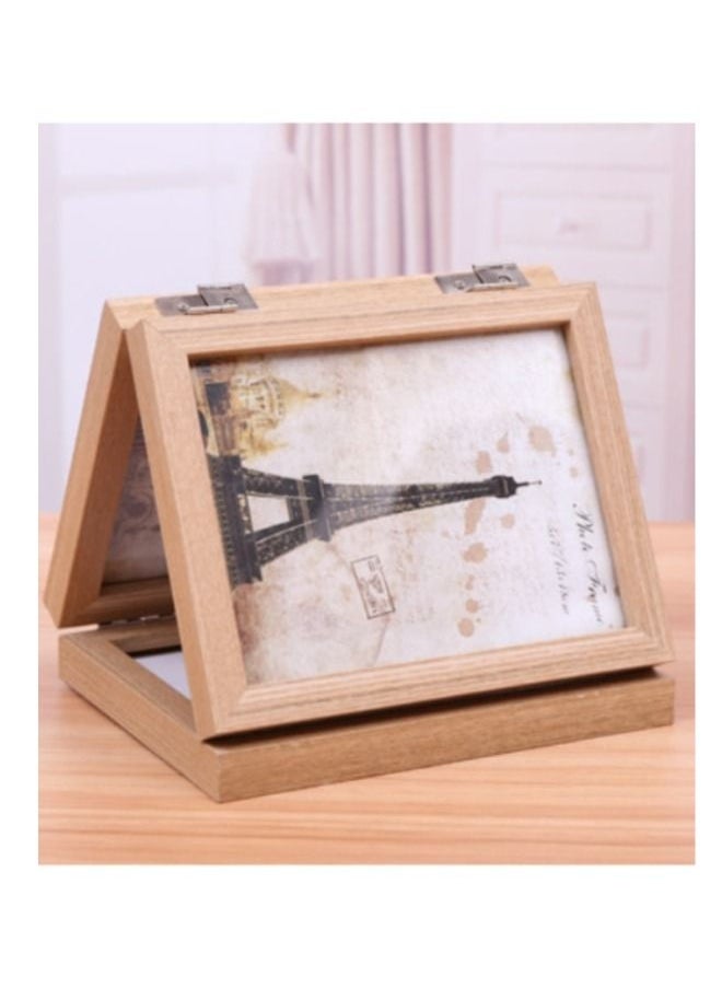 Generic - Triple-Fold Photo Frame: Versatile Showcase for a Trifold Display of Cherished Memories (6 photos)(Natural Wood) - Image 1