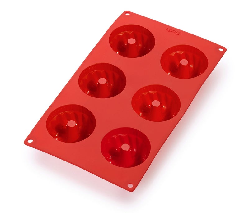 Lekue Lekue 6 Cavities Savarin Mini Multi Cavity Baking Mold Red