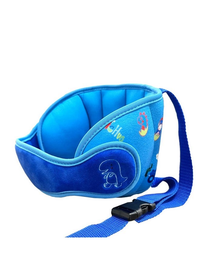 StoHua Toddler Car Seat Head Support,Child Adjustable Carseat Neck Support, Head Band Strap Headrest Soft Neck Protection Belt for Kids, Blue Dinosaur - Image 1
