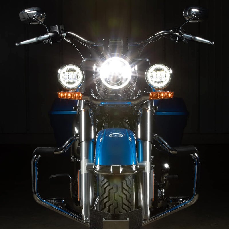HOGWORKZ® 7 Inch LED Halomaker™ Headlight & Auxiliary Halo Passing Lamps - Daymaker Replacement for Harley Davidson - Image 2