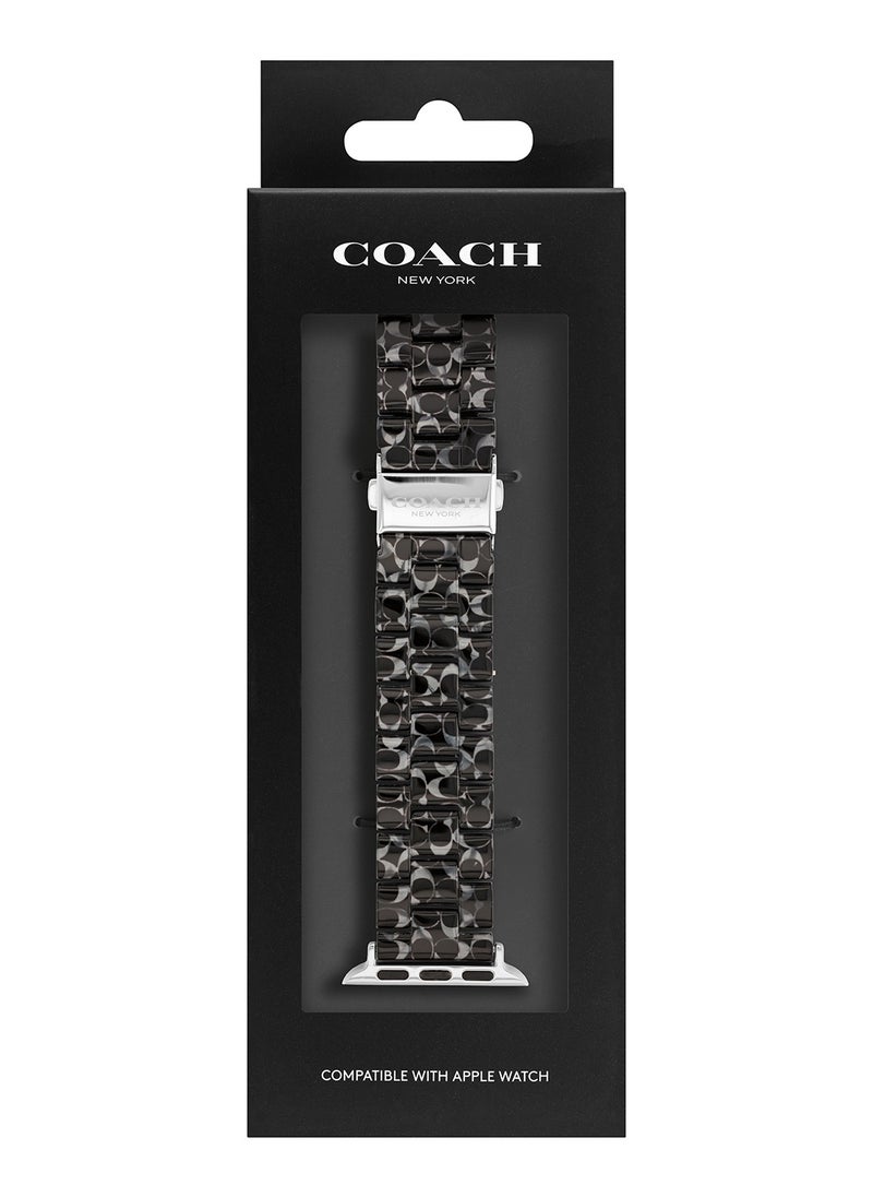 COACH Men's Apple Straps Black Acetate Bracelet 38/40/41Mm - 14700232  - Image 4