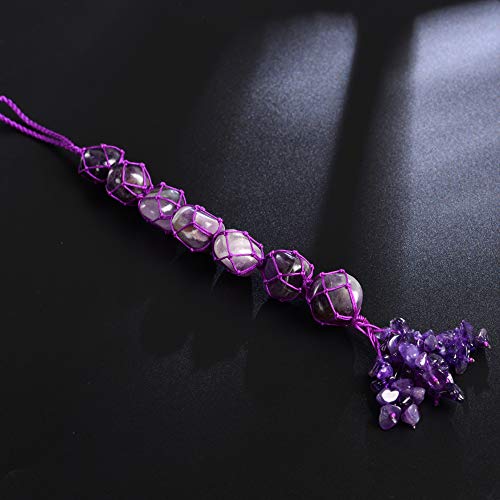 iSTONE Hanging Ornaments Natural Amethyst Ornaments Home Decor Gemstones Reiki Feng Shui Ornament Window Wall Ornament - Image 4