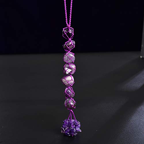 iSTONE Hanging Ornaments Natural Amethyst Ornaments Home Decor Gemstones Reiki Feng Shui Ornament Window Wall Ornament - Image 2