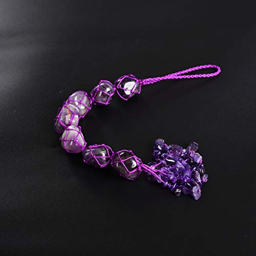 iSTONE Hanging Ornaments Natural Amethyst Ornaments Home Decor Gemstones Reiki Feng Shui Ornament Window Wall Ornament - Image 3