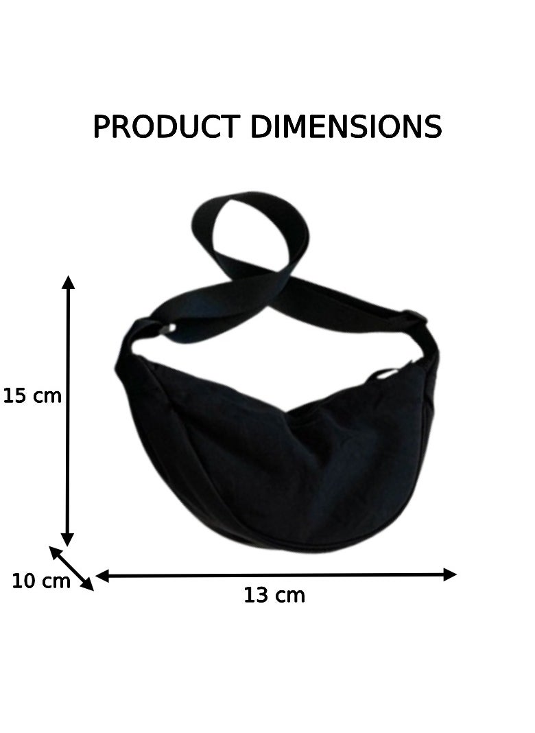 Soko Mesh Black Crescent Shoulder Armpit Bag: Stylish Small Square Dumpling Bag with Fixed Strap - Versatile Fashion Accessory for Women's Daily Ventures, Travel, and Elegance  - Image 3