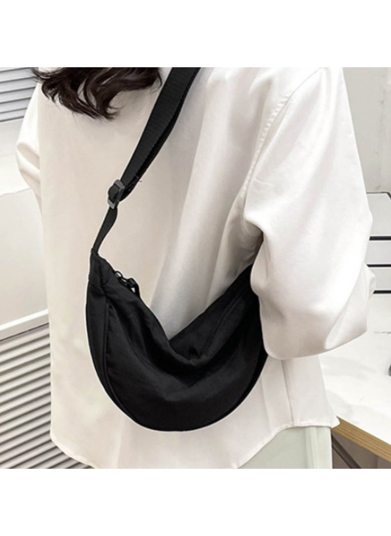 Soko Mesh Black Crescent Shoulder Armpit Bag: Stylish Small Square Dumpling Bag with Fixed Strap - Versatile Fashion Accessory for Women's Daily Ventures, Travel, and Elegance  - Image 5