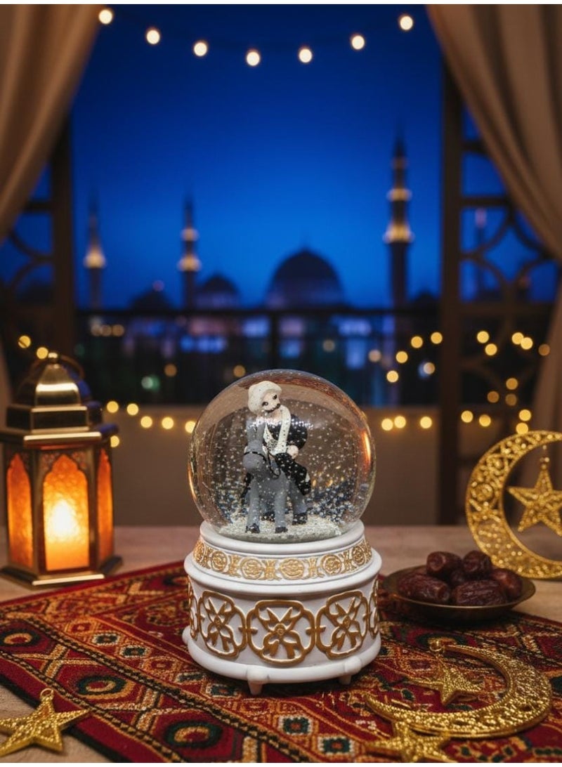 بلورة رمضان فنانيس المجسمة البلورات بالتصميم اغاني رمضانية البلورة بماتور علشان اجواء الثلوج و الانوار الميكس وتغيير الاغاني بمفتاح التشغيل بتشتغل بحجارة - Image 1