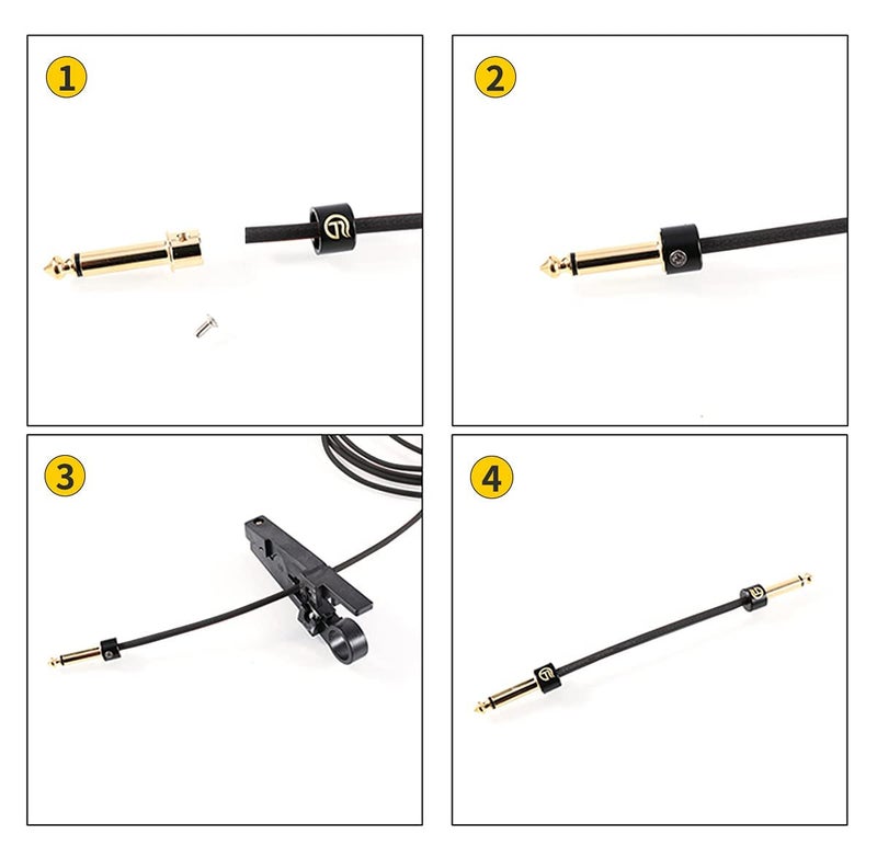 GHOSTFIRE Solderless Pedalboard Cable Kit, 6.5ft Cable & 10 Nickel Plated Copper Tip Connectors for Guitar Effects & Pedal Board, DIY Custom Patch Cables with Cutter, Bolt Driver (SP-02) - Image 5