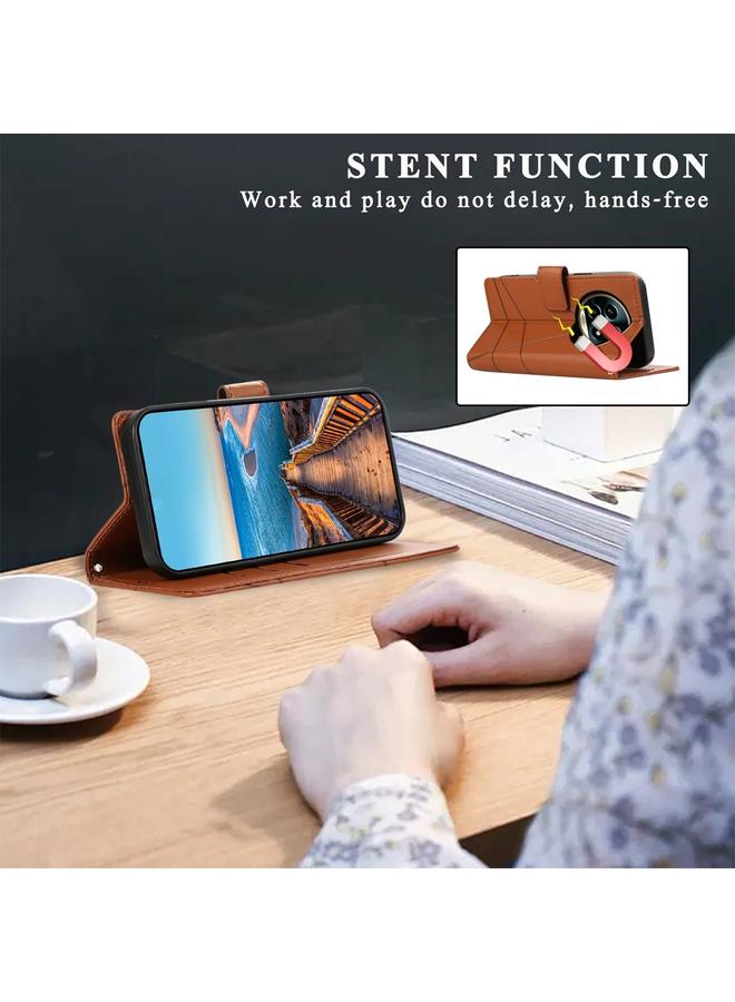 S-TOP Case For Realme 13 Pro / 13 Pro+ Global PU Genuine Leather Texture Embossed Line Phone Case - Image 5