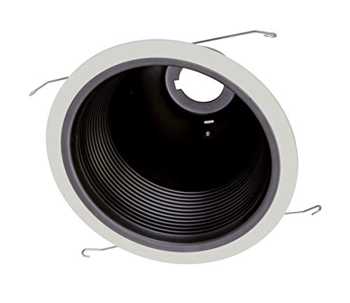 NICOR Lighting 6 inch Black Cone Baffle Trim with White Trim Ring, Fits 6 inch Housings (17551A) - Image 3