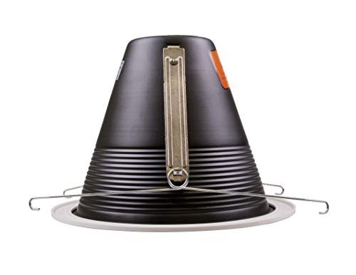 NICOR Lighting 6 inch Black Cone Baffle Trim with White Trim Ring, Fits 6 inch Housings (17551A) - Image 5
