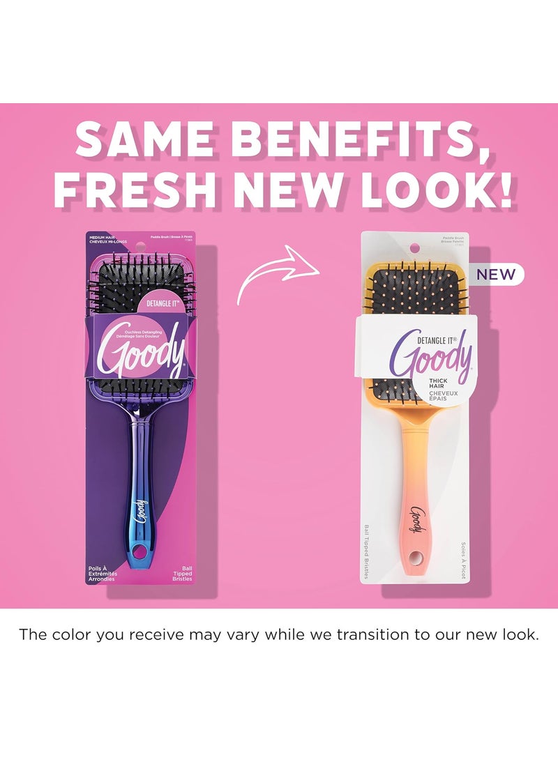 Goody Goody Dream Detangle It Paddle Brush Detangler Brush with Flexible Bristles Use as a Detangling Brush or Styling Brush to Tackle Tangles Knots  Reduce Frizz Brush for Thick Hair Ombre  - Image 2