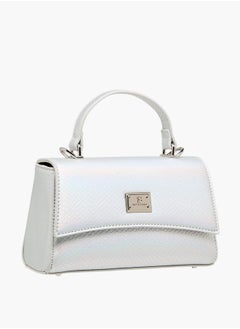 Flora Bella By Shoexpress Women Textured Satchel Bag with Grab Handle and Button Closure Ramadan Collection  - Image 3