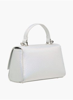 Flora Bella By Shoexpress Women Textured Satchel Bag with Grab Handle and Button Closure Ramadan Collection  - Image 4