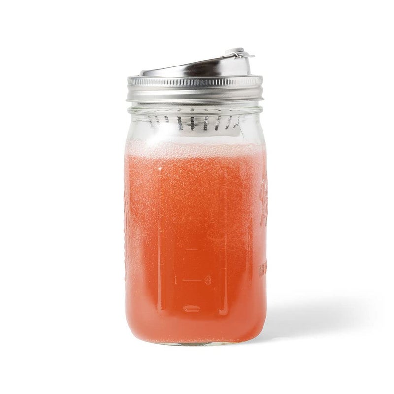 Jarware Mason Jar Fruit Infuser Drink Lid, Stainless Steel, Wide Mouth - Image 1