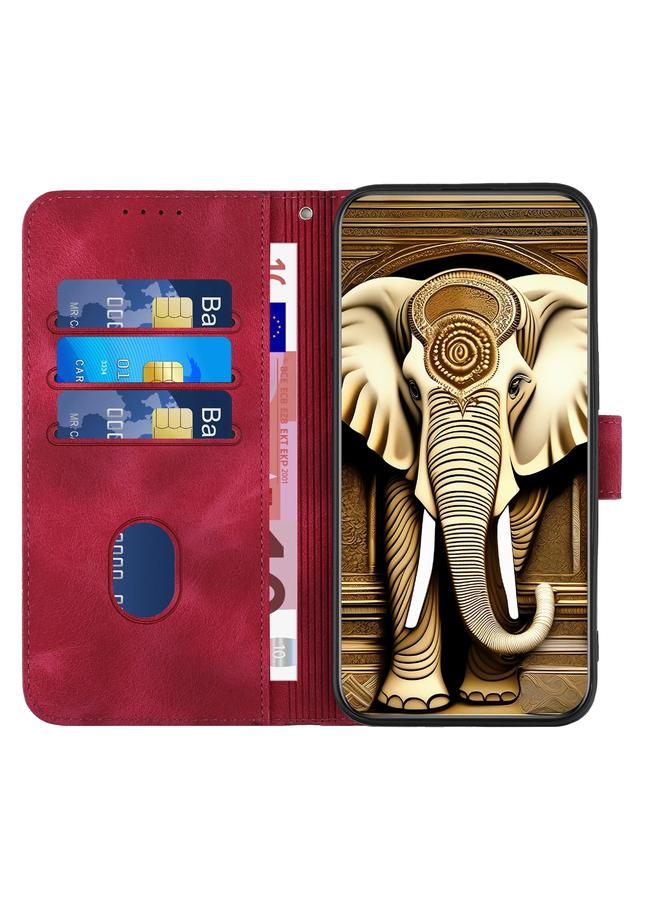 S-TOP Case For Samsung Galaxy S21 5G YX0060 Elephant Head Embossed Phone Leather Case with Lanyard - Image 3