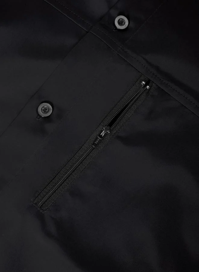 Take Two Black Men Solid Pocket Detail Long Sleeve Hooded Jacket for Men | Best Price UAE