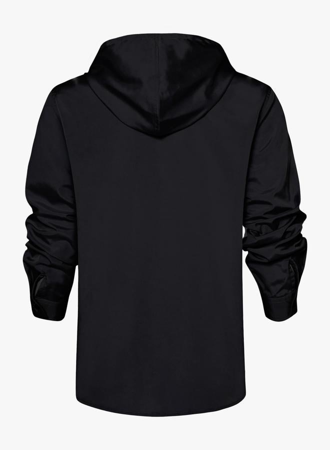 Take Two Men Solid Pocket Detail Long Sleeve Hooded Jacket - Image 2