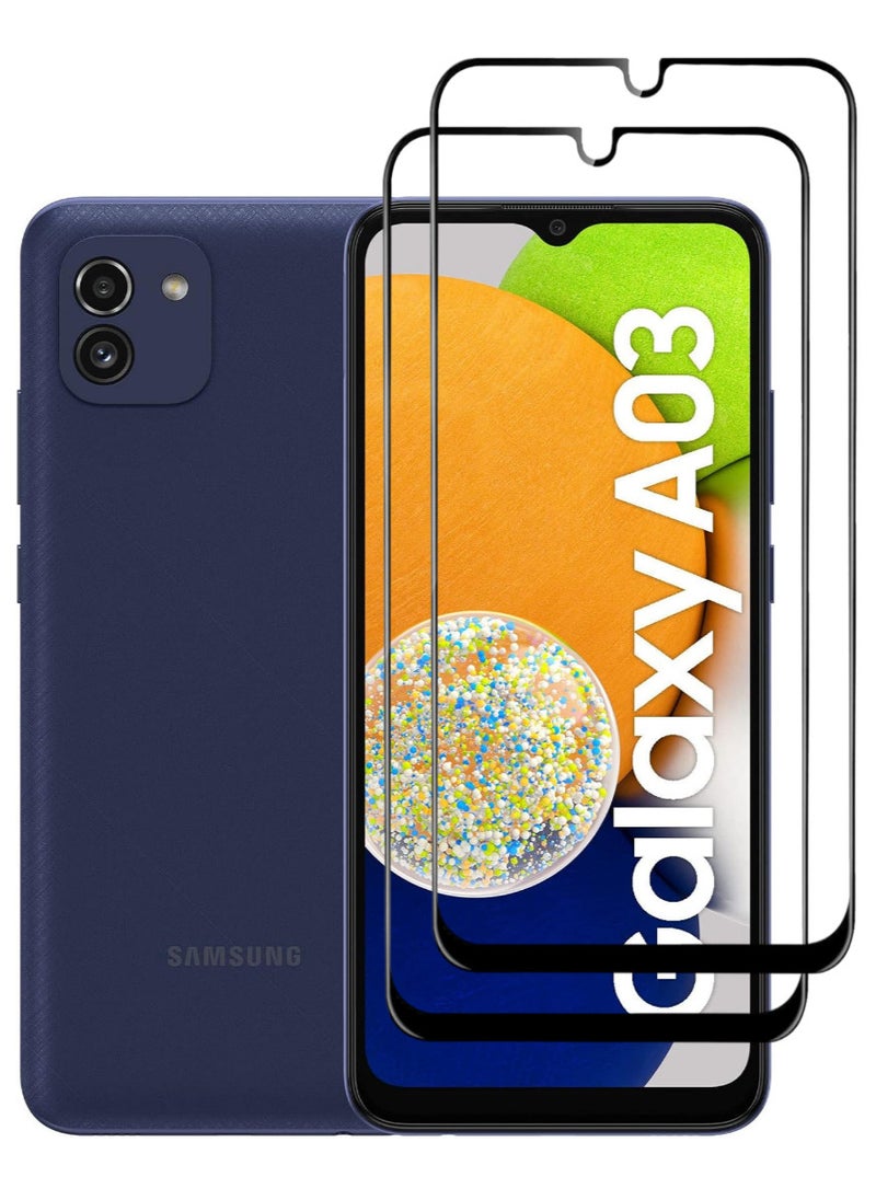 RAYON 2 Pack Tempered Glass Screen Protector 5D Designed For Samsung Galaxy A03 Full Screen Coverage And Bubble Free - Image 1