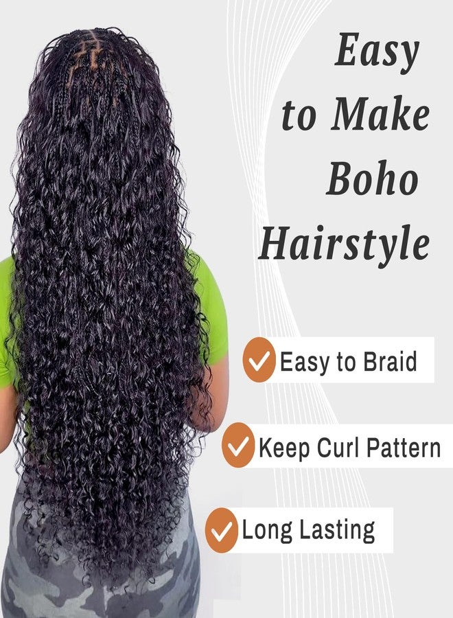 Dorsanee Deep Wave Bulk Hair for Braiding 20 Inch 2 Bundles 200g Natural Black Curly Braiding Hair for Boho Braids No Weft Wet and Wavy Braiding Hair Extensions (#1B,100g/bundle) - Image 4