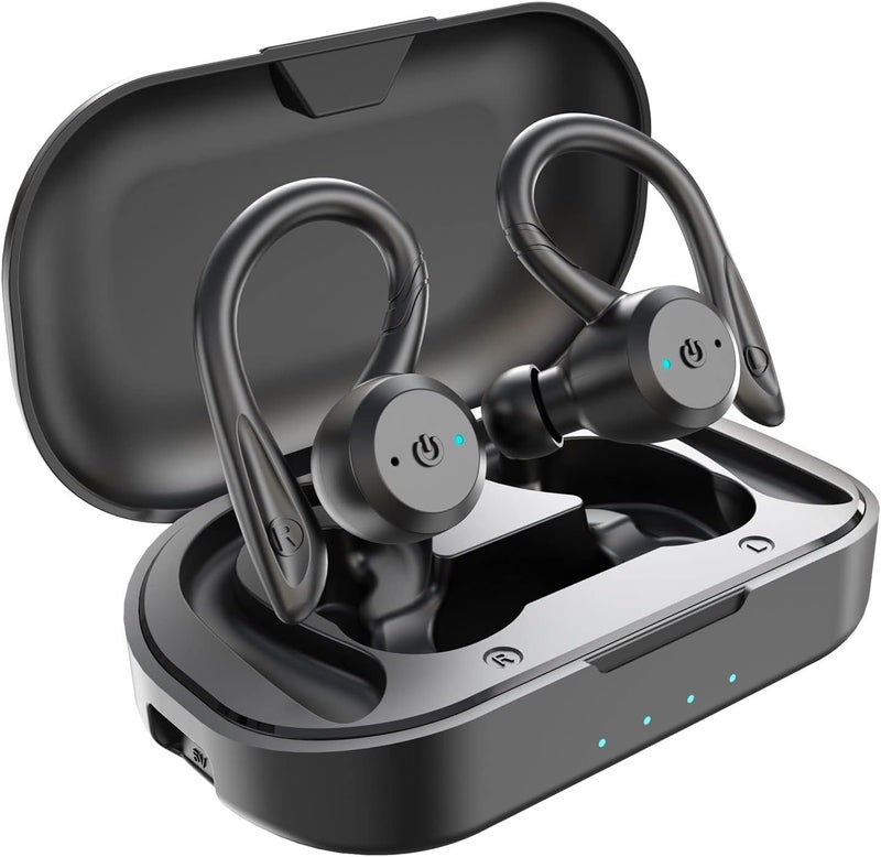 APEKX Bluetooth Headphones True Wireless Earbuds with Charging Case IPX7 Waterproof Stereo Sound Earphones Built-in Mic in-Ear Headsets Deep Bass for Sport Running Black - Image 1