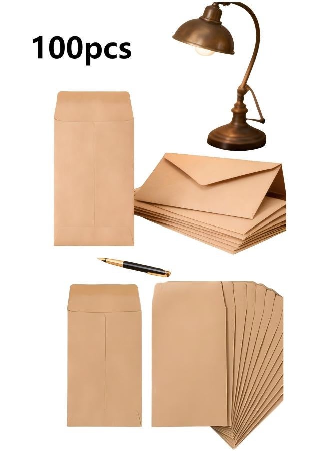 100 Pack Seed Envelopes, Small Coin Envelopes, Self-Adhesive Kraft Paper Envelopes for Cash, Seeds, Mini Parts, Stamps, Storage, Office, Garden, or Wedding Gift (2.25"×3.5") - Image 1