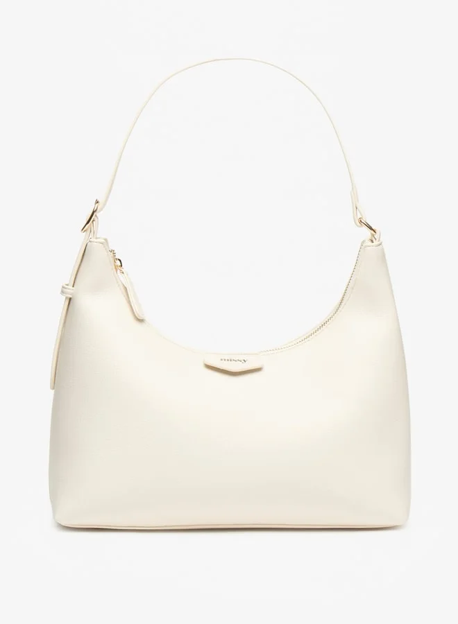 MISSY Missy Logo Embossed Shoulder Bag with Zip Closure