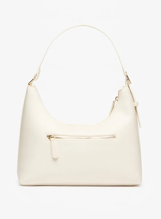 MISSY Missy Logo Embossed Shoulder Bag with Zip Closure