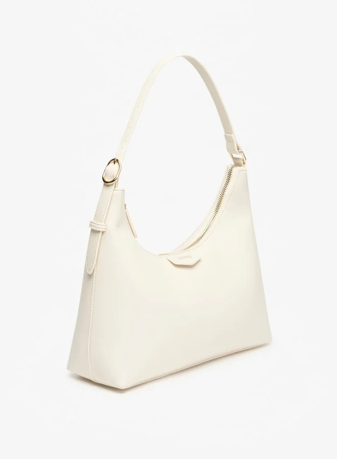 MISSY Missy Logo Embossed Shoulder Bag with Zip Closure