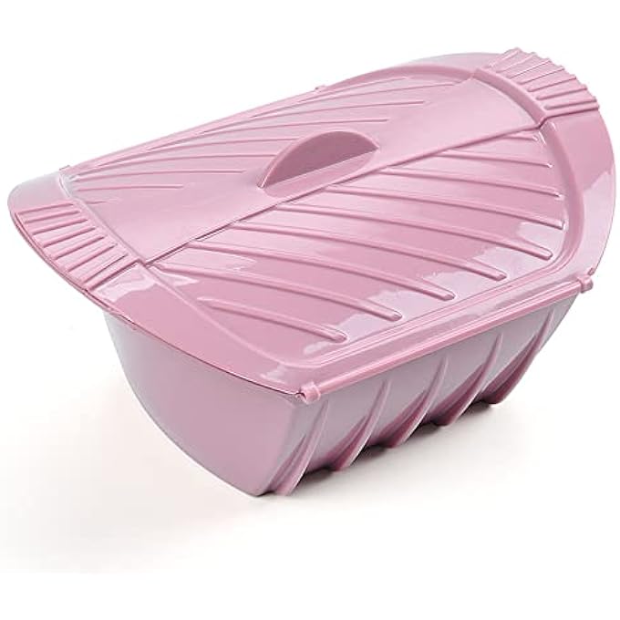 وعاء بخار للميكروويف مصنوع من السيليكون مع مقبض وغطاء وقسم قابل للفصل لإعداد الوجبات، سهل التخزين، آمن للاستخدام في غسالة الأطباق والفريزر - Image 2