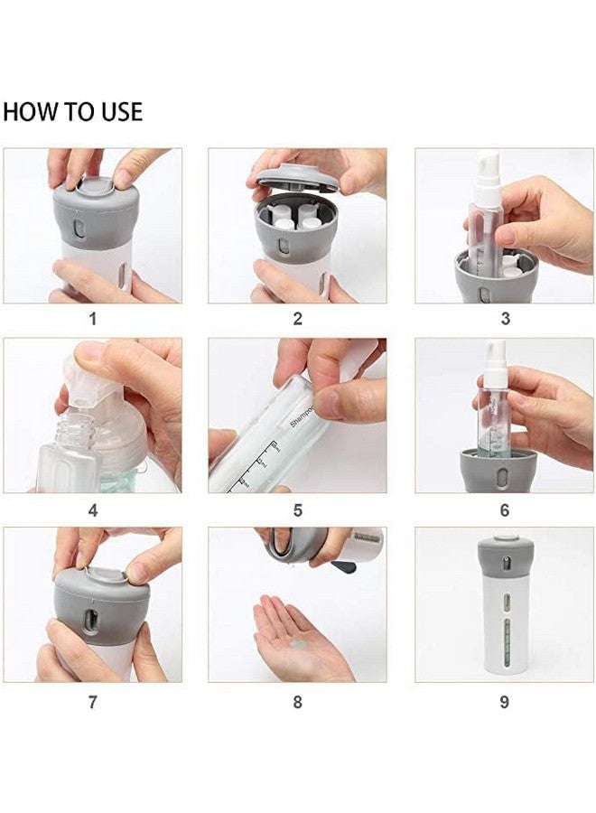 BLACK SPARROW 4 in 1 Travel Size Dispenser Bottle Set Refillable Plastic Leak Proof Toiletries Cosmetic Liquid Lotion Container - Image 3