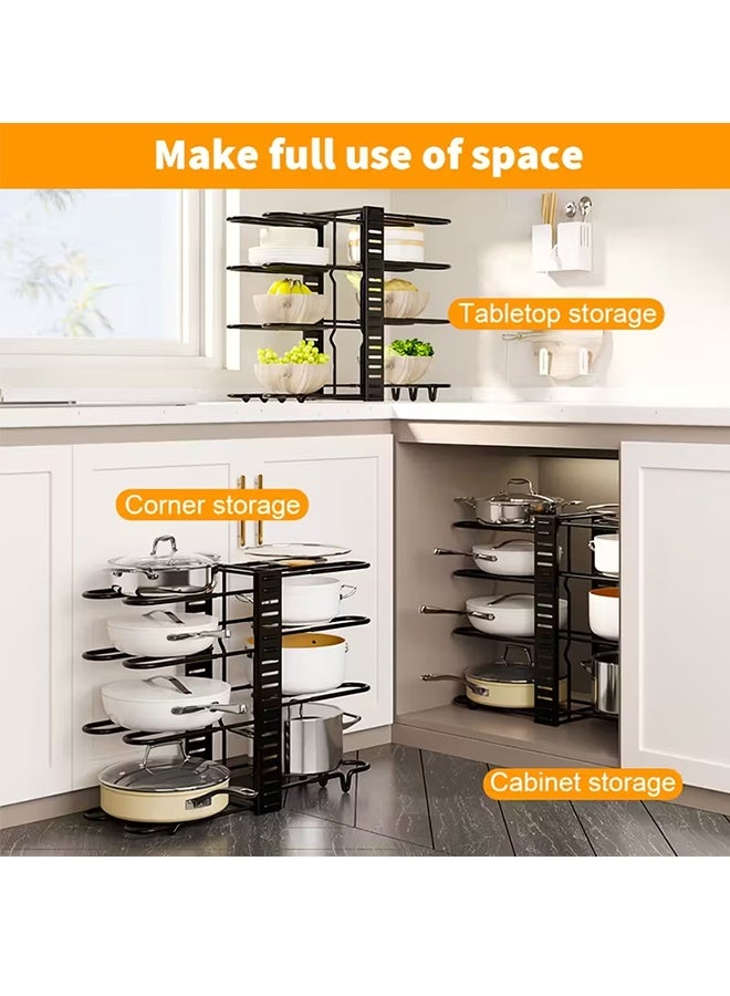 رولستيمي قائمة المنتجات ذات الصلة وعاء وعموم الرف, قابل للتعديل عموم المنظم, 8-الطبقة عموم الرف, مطبخ مجلس الوزراء المنظم, الفضاء إنقاذ الرف, الأواني والمقالي التخزين, عمودي تجهيزات المطابخ الرف, غطاء عموم المنظم, أسود - Image 4