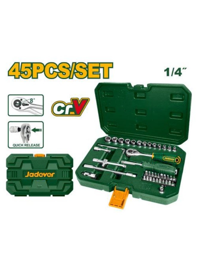 جاديفر  طقم حبات 45 قطعة  ربع بوصة من جاديفر JDST4D45 - Image 1